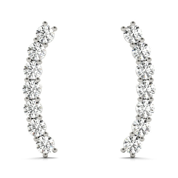 White Gold 5-Stone Lab Diamond Earring Jackets