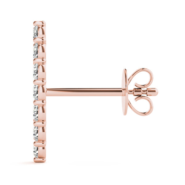 5-Stone Rose Gold Lab Diamond Earring Jackets
