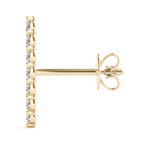 18K Yellow Gold Lab Diamond 5-Stone Earring Jackets