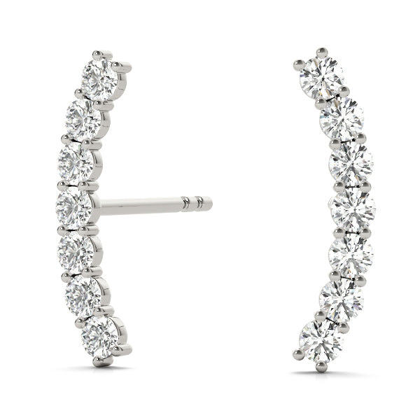 14K White Gold Lab Diamond Earring Jackets