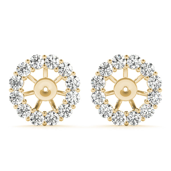 14K Yellow Gold Lab Diamond Earring Jacket Pair