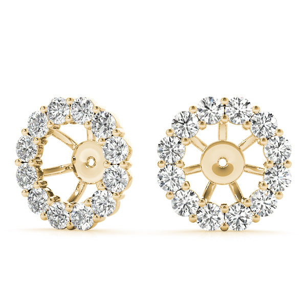 18K Yellow Gold Diamond Earring Jacket