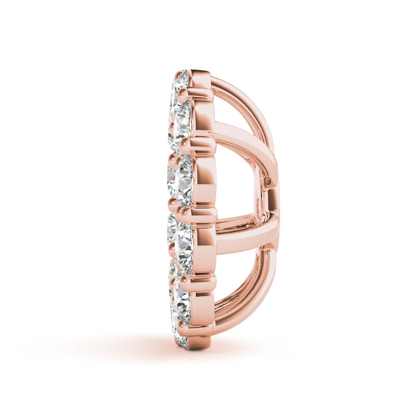 14K Rose Gold Lab Diamond Earring Jacket Pair