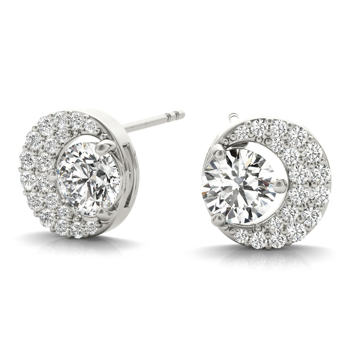 18K White Gold Lab Diamond Earring Pair