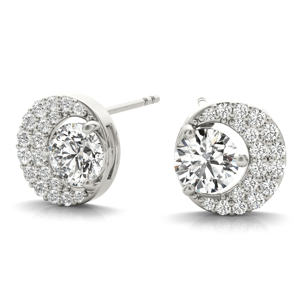 Lab Diamond Round Fashion Earring Pair