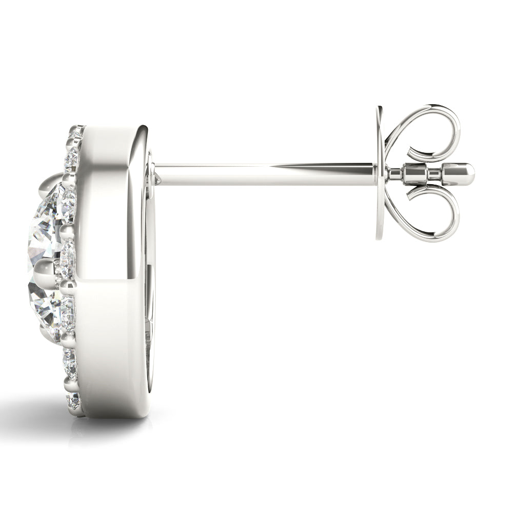 18K White Gold Lab Diamond Earring Pair