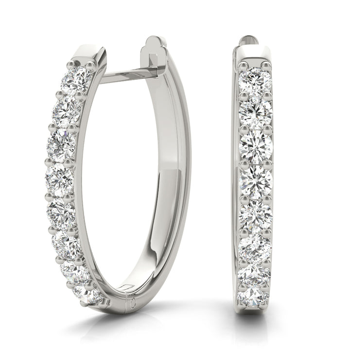 White Platinum Diamond Hoop Earrings