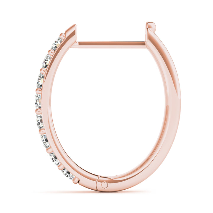 Rose Gold Diamond Hoop Earrings | Lab Grown