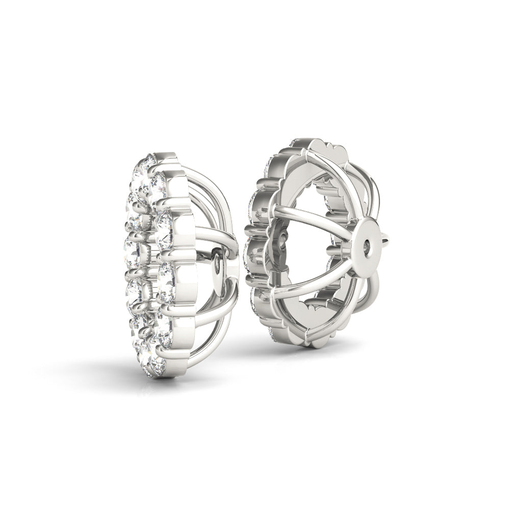 Platinum White Diamond Fashion Drop Earrings