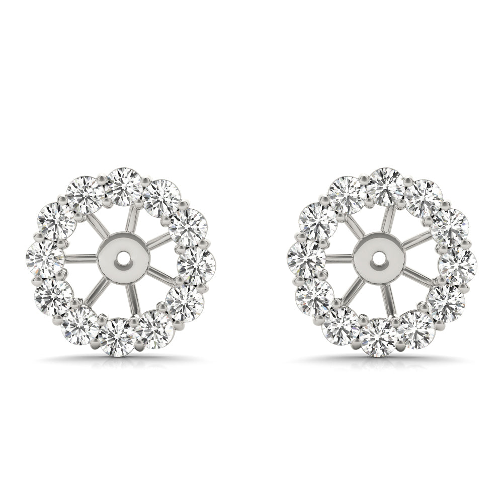 Platinum White Diamond Earring Jacket Pair