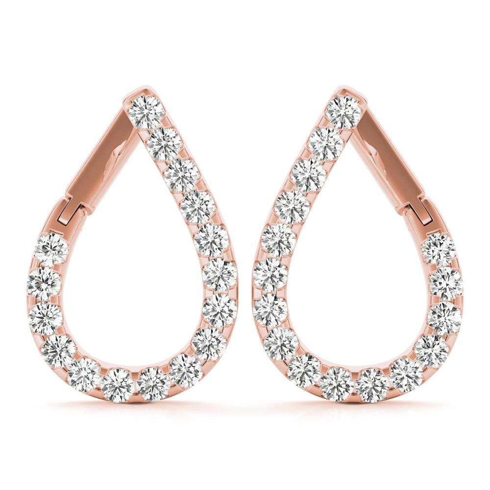 14K Rose Gold 1/3 ct tw Fashion Diamond Earring