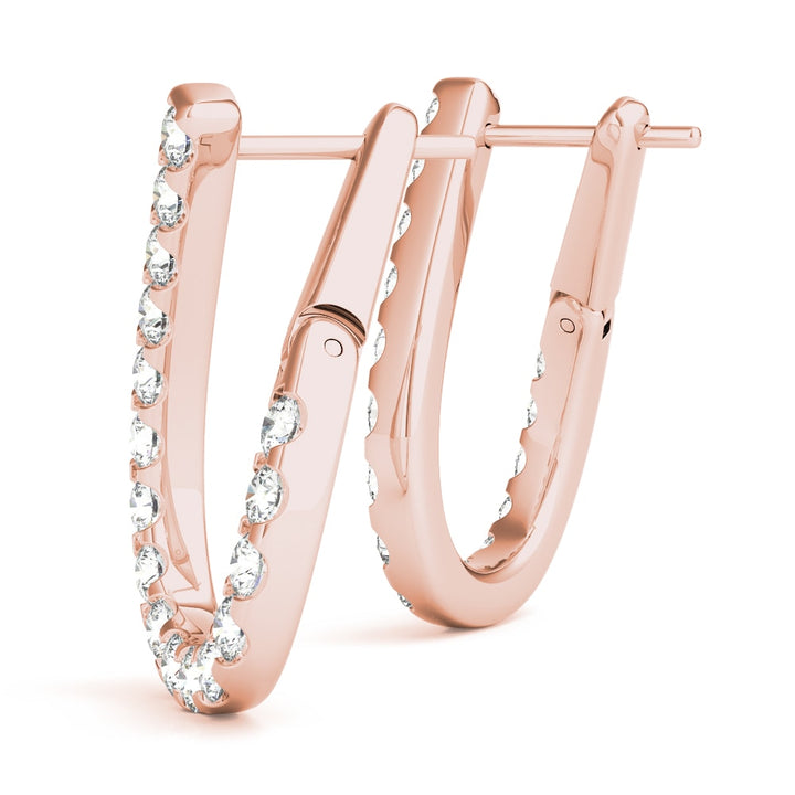 14K Rose Gold 1/3 ct tw Fashion Diamond Earring