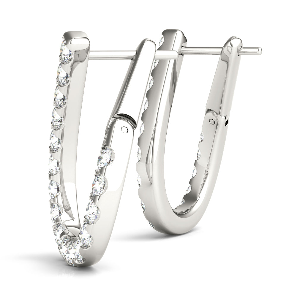 18K White Gold Diamond Fashion Earrings