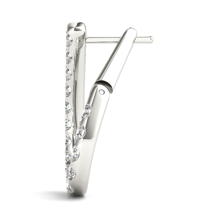 White Platinum Round Diamond Fashion Earrings