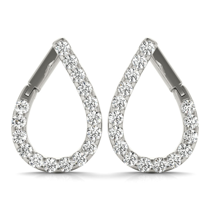 14K White Gold Diamond Fashion Earrings