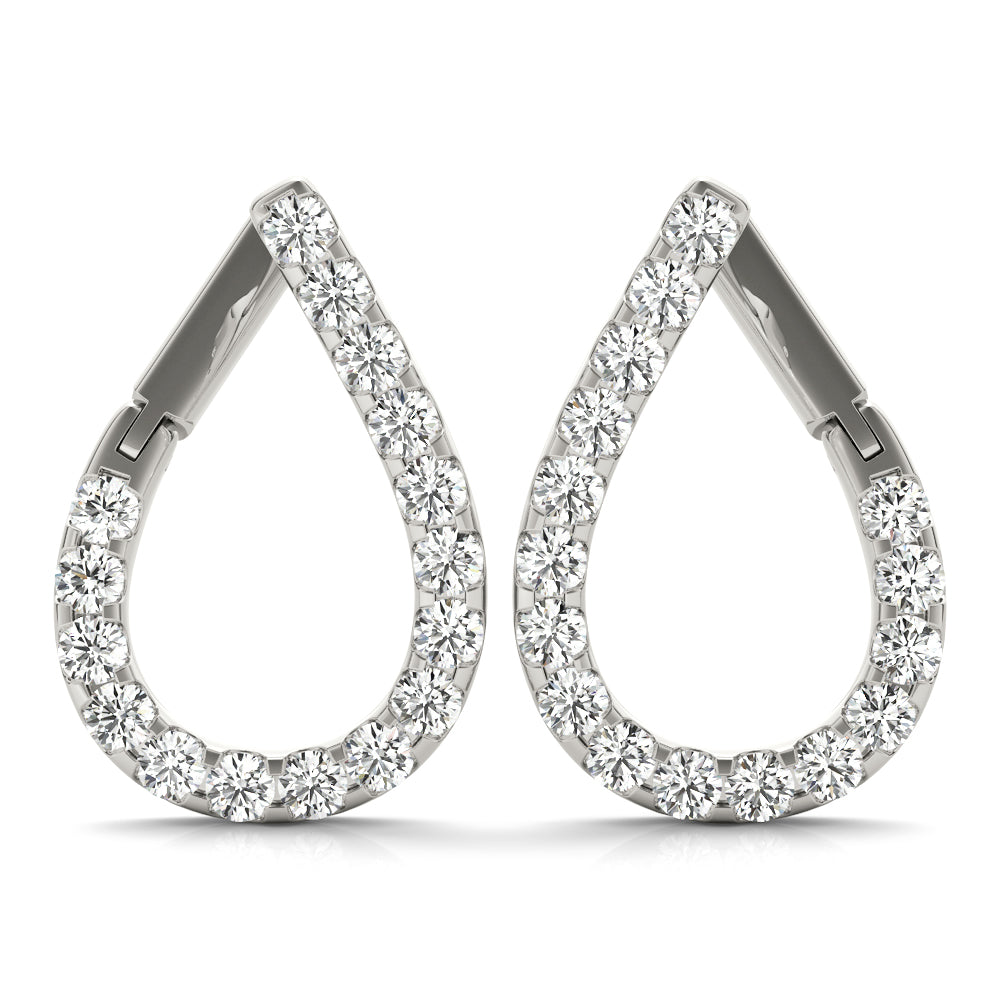 18K White Gold Diamond Fashion Earrings