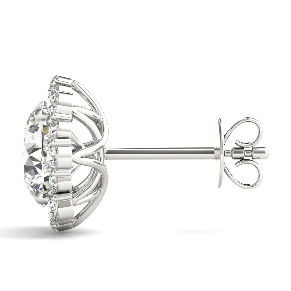 Platinum Lab Diamond Halo Earrings