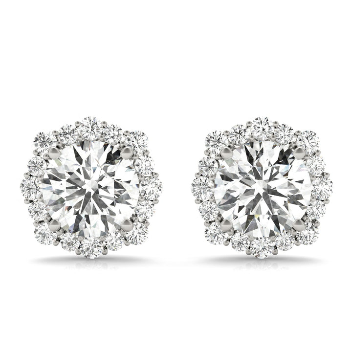 Platinum 1 1/5 ct tw Halo Diamond Earring