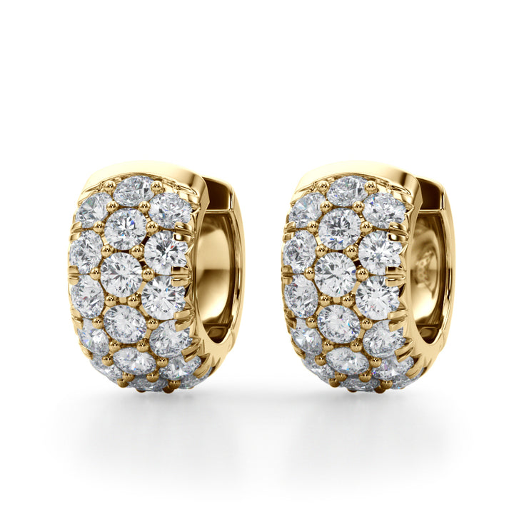 18K Yellow Gold Lab Diamond Huggie Earrings
