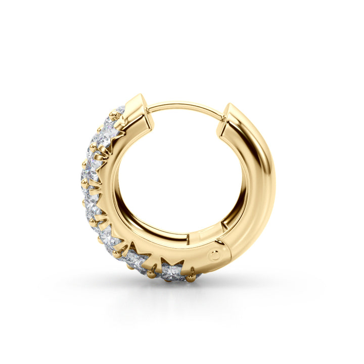 18K Yellow Gold Lab Diamond Huggie Earrings