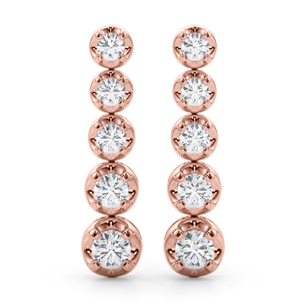 14K Rose Gold 3/8 ct tw New Style Diamond Earring