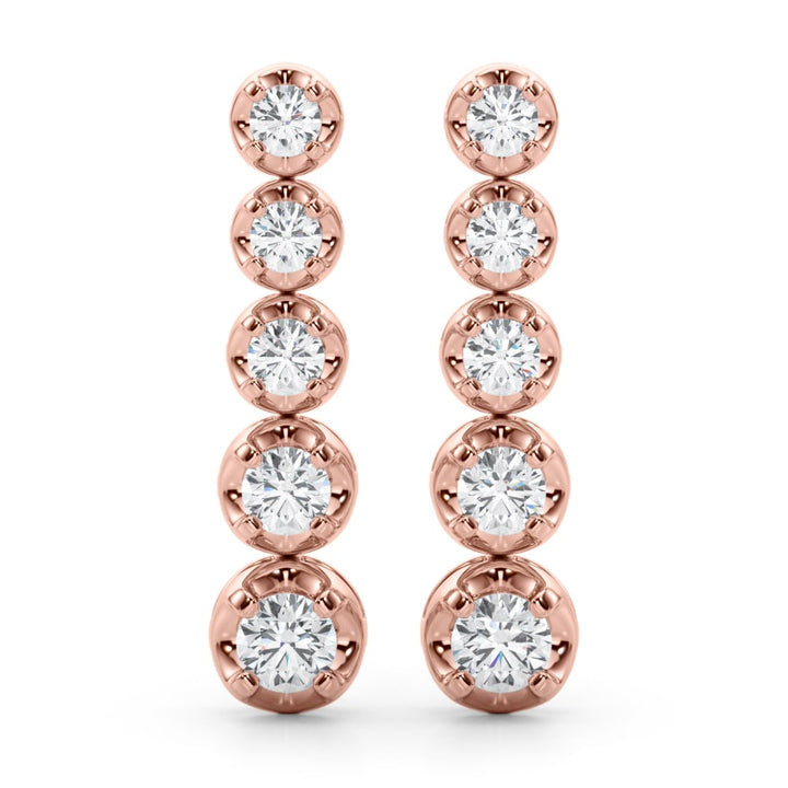14K Rose Gold 3/8 ct tw New Style Diamond Earring