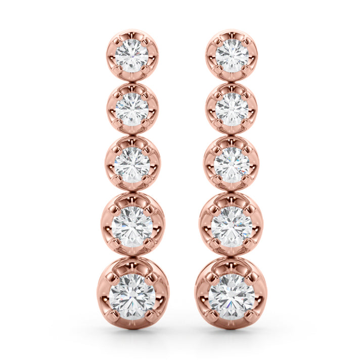 Rose Gold Lab Diamond Dangle Earrings