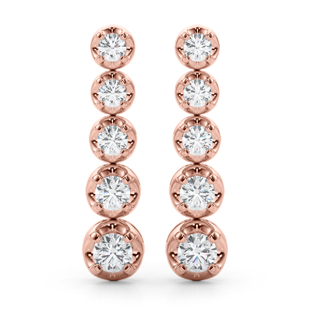 Rose Gold Lab Diamond Dangle Earrings
