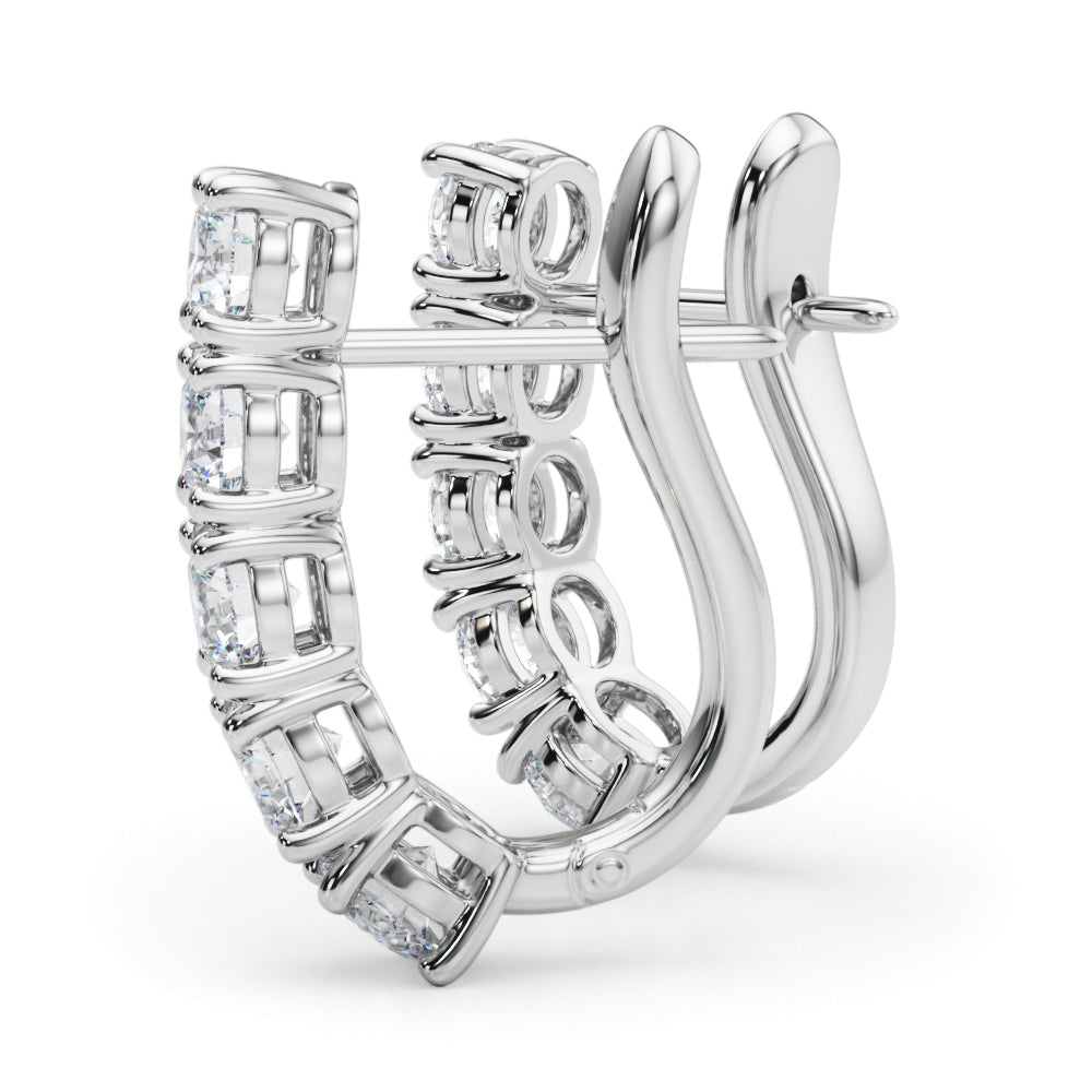 18K White Gold Lab Diamond J-Hoop Earrings