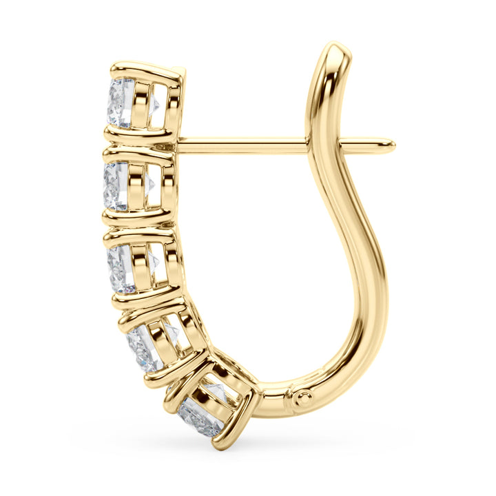 18K Yellow Gold Diamond J-Hoop Earrings