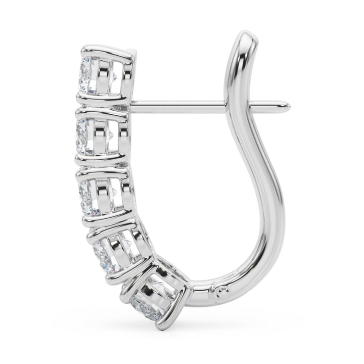 18K White Gold Lab Diamond J-Hoop Earrings