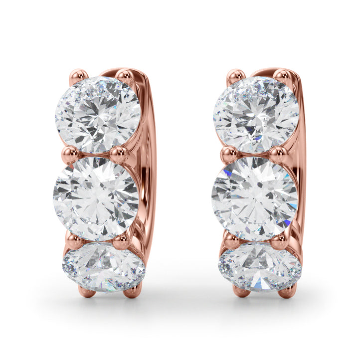 18K Rose Gold Lab Diamond Hoop Earrings