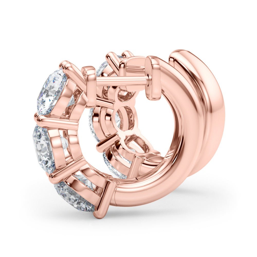 18K Rose Gold Lab Diamond Hoop Earrings