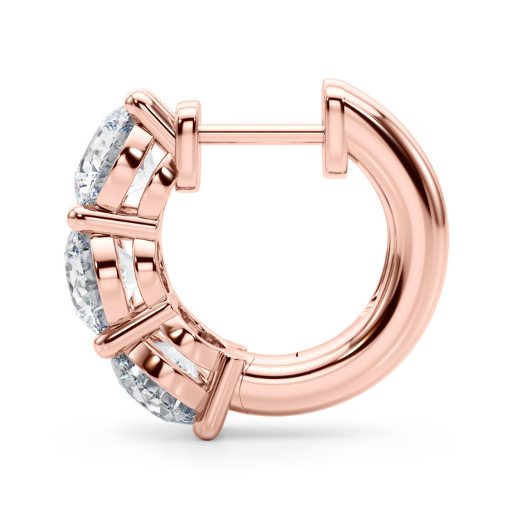 18K Rose Gold Lab Diamond Hoop Earrings