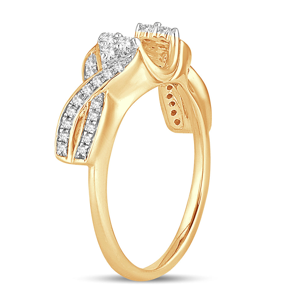 14K Yellow Gold 0.25CT Lab Diamond Ring Enhancer