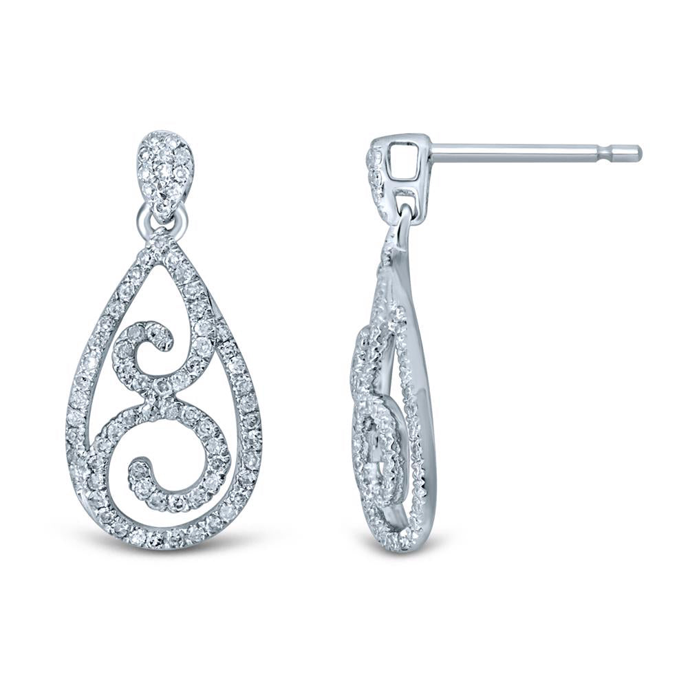 Chic 14k White Gold 0.30CT Lab Diamond Stud Earrings