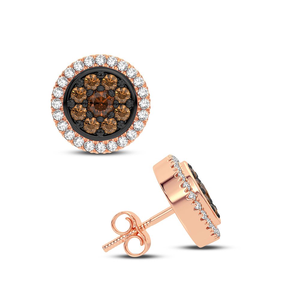 Delicate 14k Rose Gold 0.42CT Lab Diamond Earrings