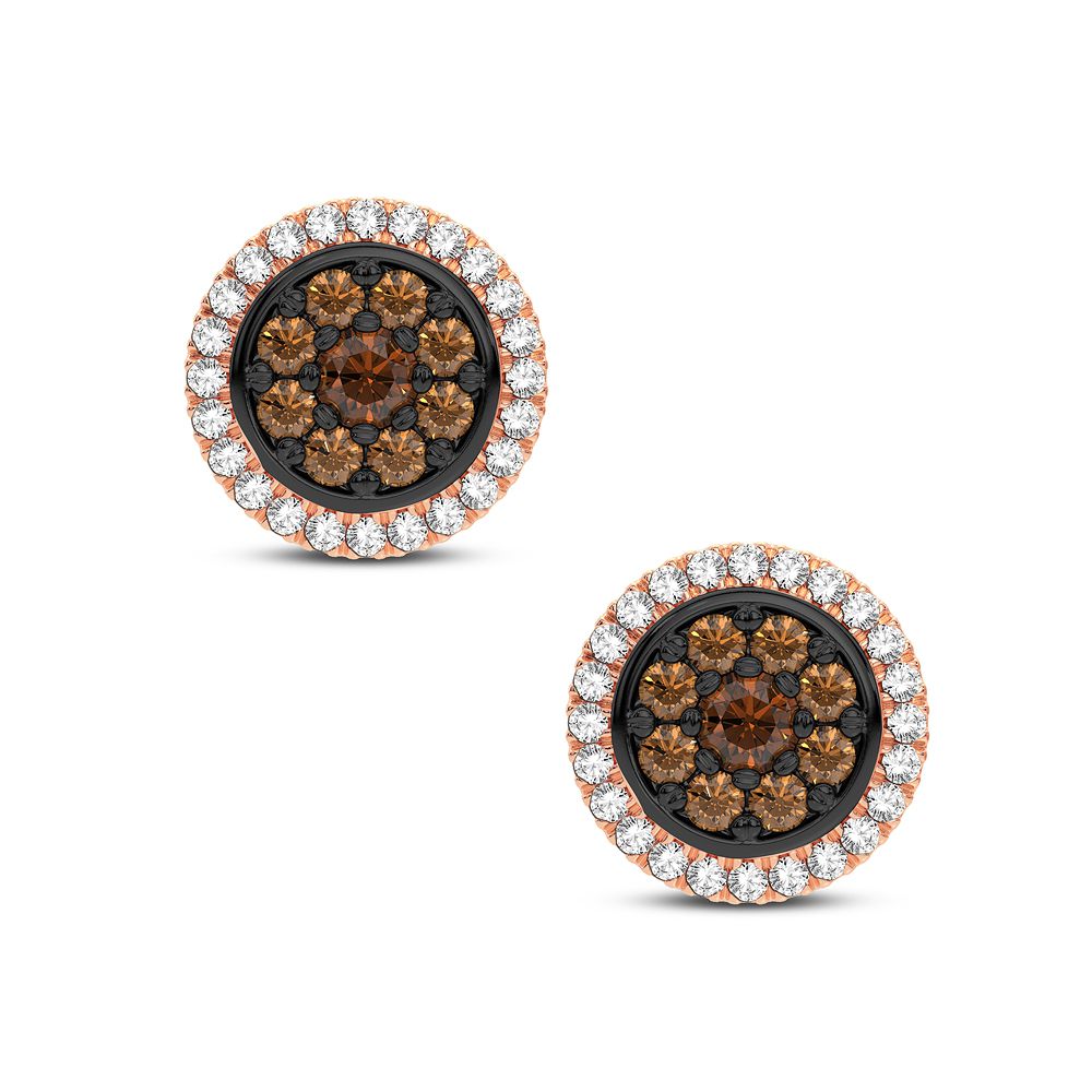 Delicate 14k Rose Gold 0.42CT Lab Diamond Earrings