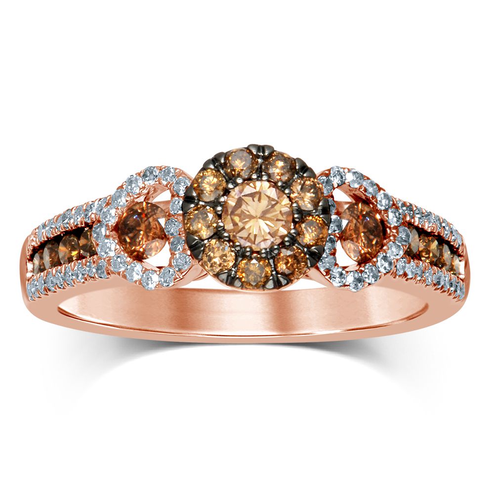 Rose Gold Lab Diamond Fashion Ring - Chic 0.87CT Sparkle