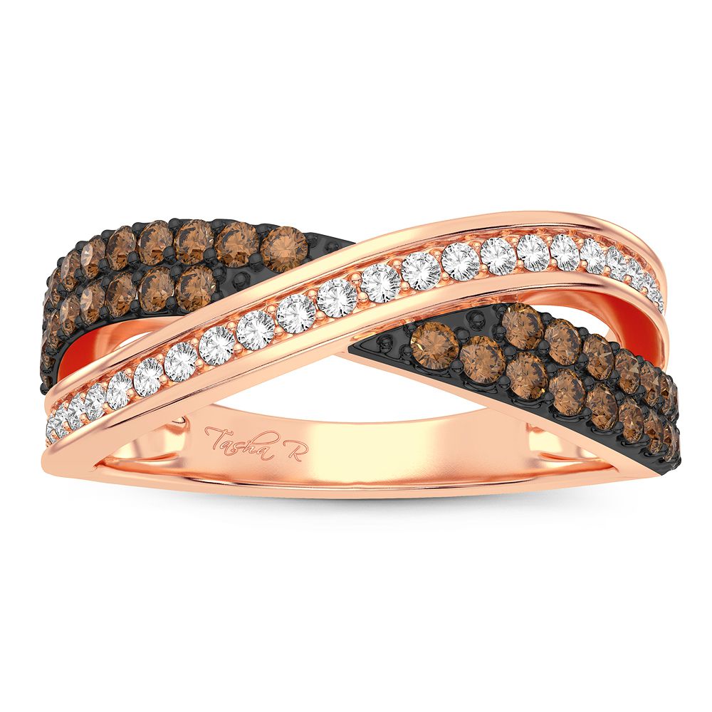 Chic 14k Rose Gold Lab Grown Diamond Minimalist Womens Ring