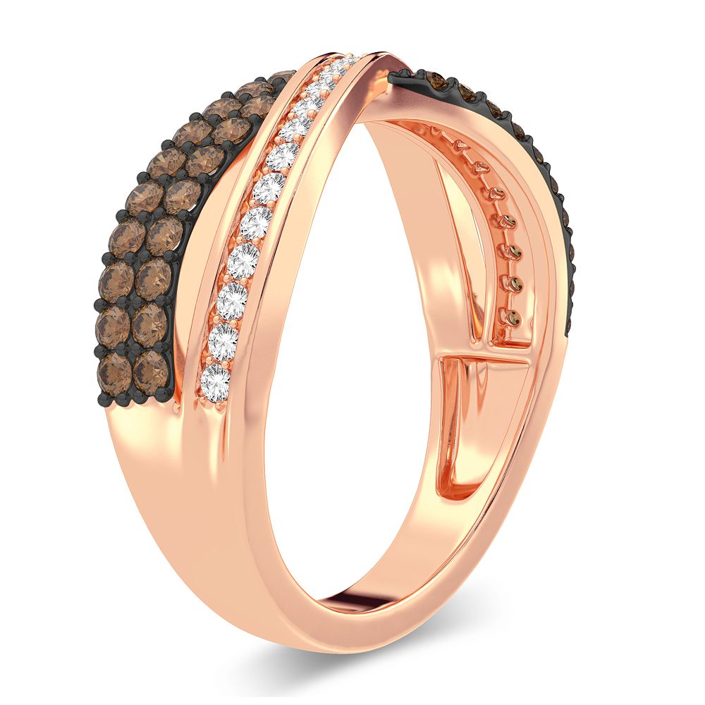 Chic 14k Rose Gold Lab Grown Diamond Minimalist Womens Ring