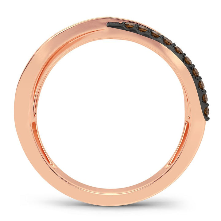 Chic 14k Rose Gold Lab Grown Diamond Minimalist Womens Ring