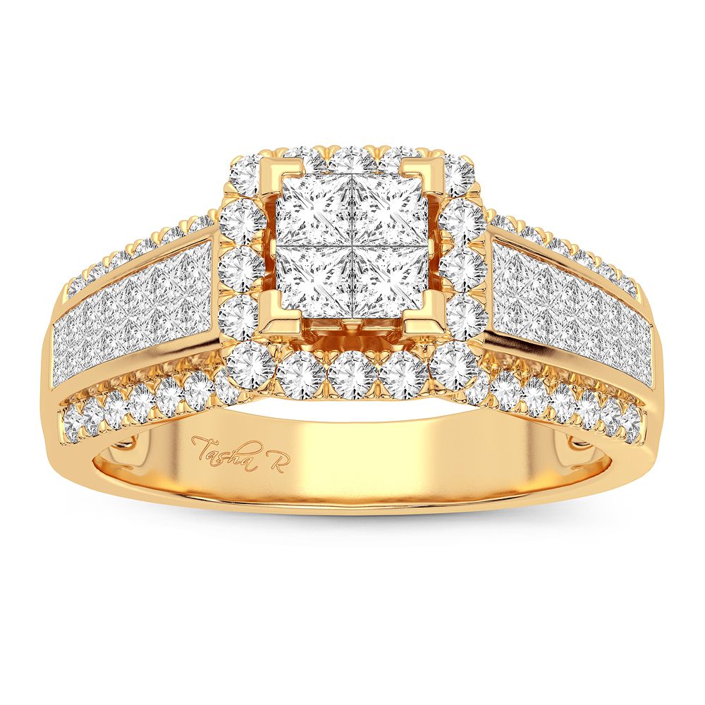 14K Yellow Gold 0.93CT Lab Diamond Womens Engagement Ring
