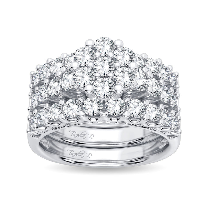 Brilliant 14K White Gold 2CT Lab Diamond Bridal Ring