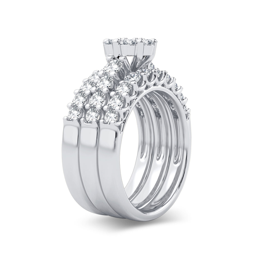 Brilliant 14K White Gold 2CT Lab Diamond Bridal Ring