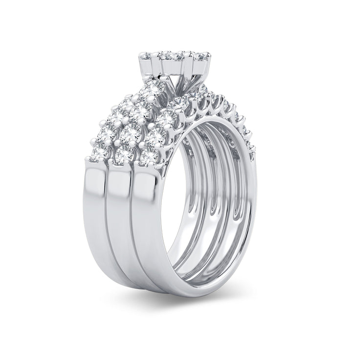 Brilliant 14K White Gold 2CT Lab Diamond Bridal Ring