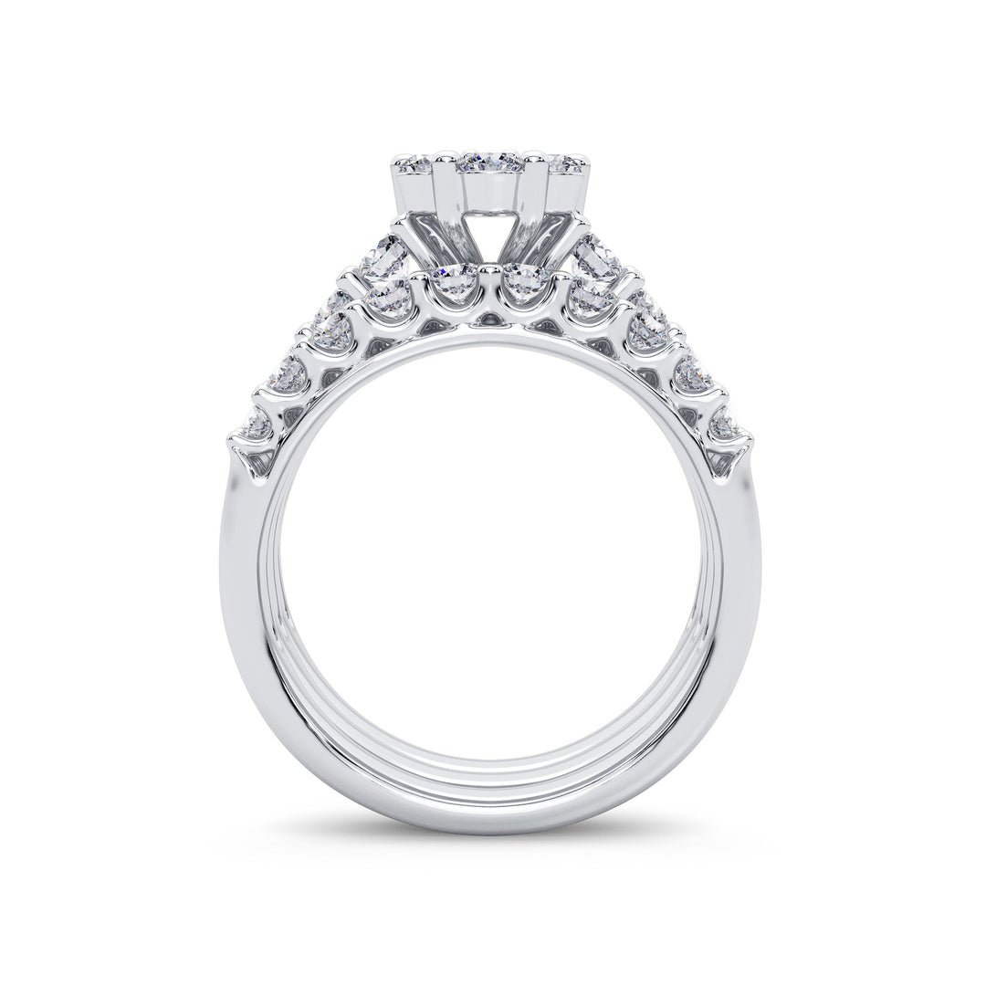 Brilliant 14K White Gold 2CT Lab Diamond Bridal Ring