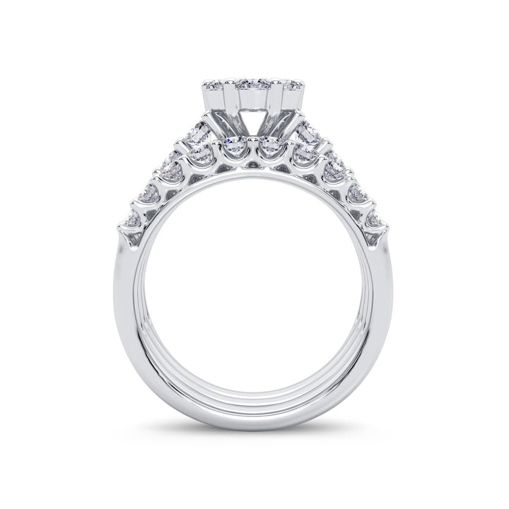 Brilliant 14K White Gold 2CT Lab Diamond Bridal Ring