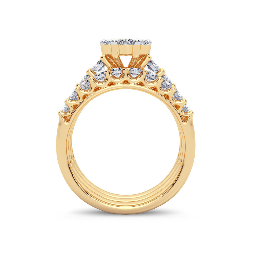 Sparkling 14K Yellow Gold 2.00CT Lab Diamond Bridal Ring