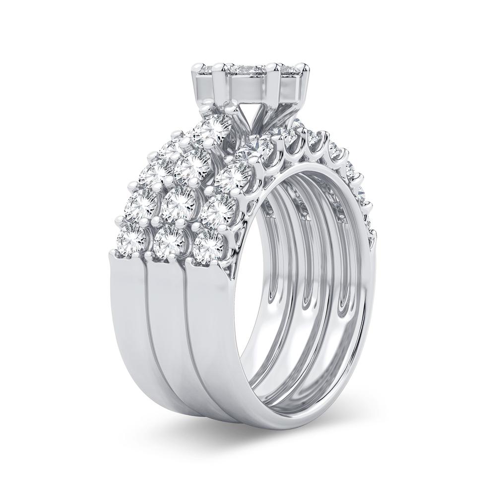 Brilliant 14k White Gold Lab Diamond Bridal Ring 3CT